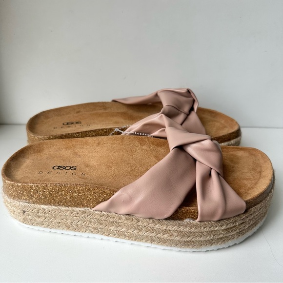 ASOS DESIGN Womens Teegan knotted Pink Bow Size:8W - Picture 7 of 12